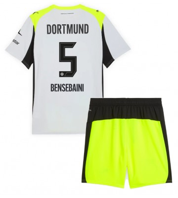 Borussia Dortmund Ramy Bensebaini #5 Udebanesæt Børn 2025-26 Kort ærmer (+ korte bukser)